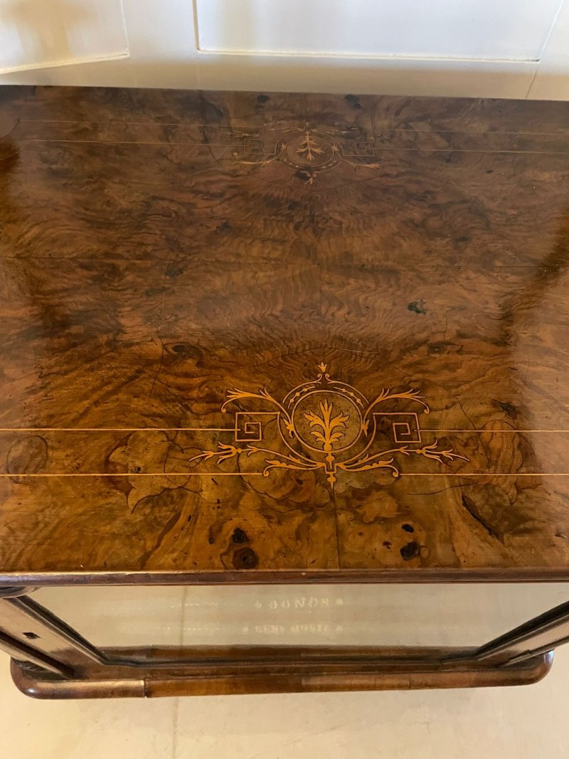 Outstanding Quality Antique Victorian Burr Walnut Canterbury Music Cabinet